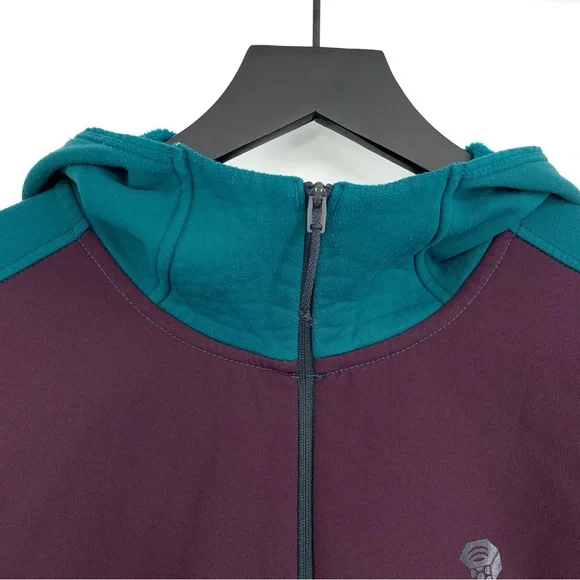 MOUNTAIN HARDWEAR Keele Hybrid Hoodie Purple Teal M - Picture 2 of 9